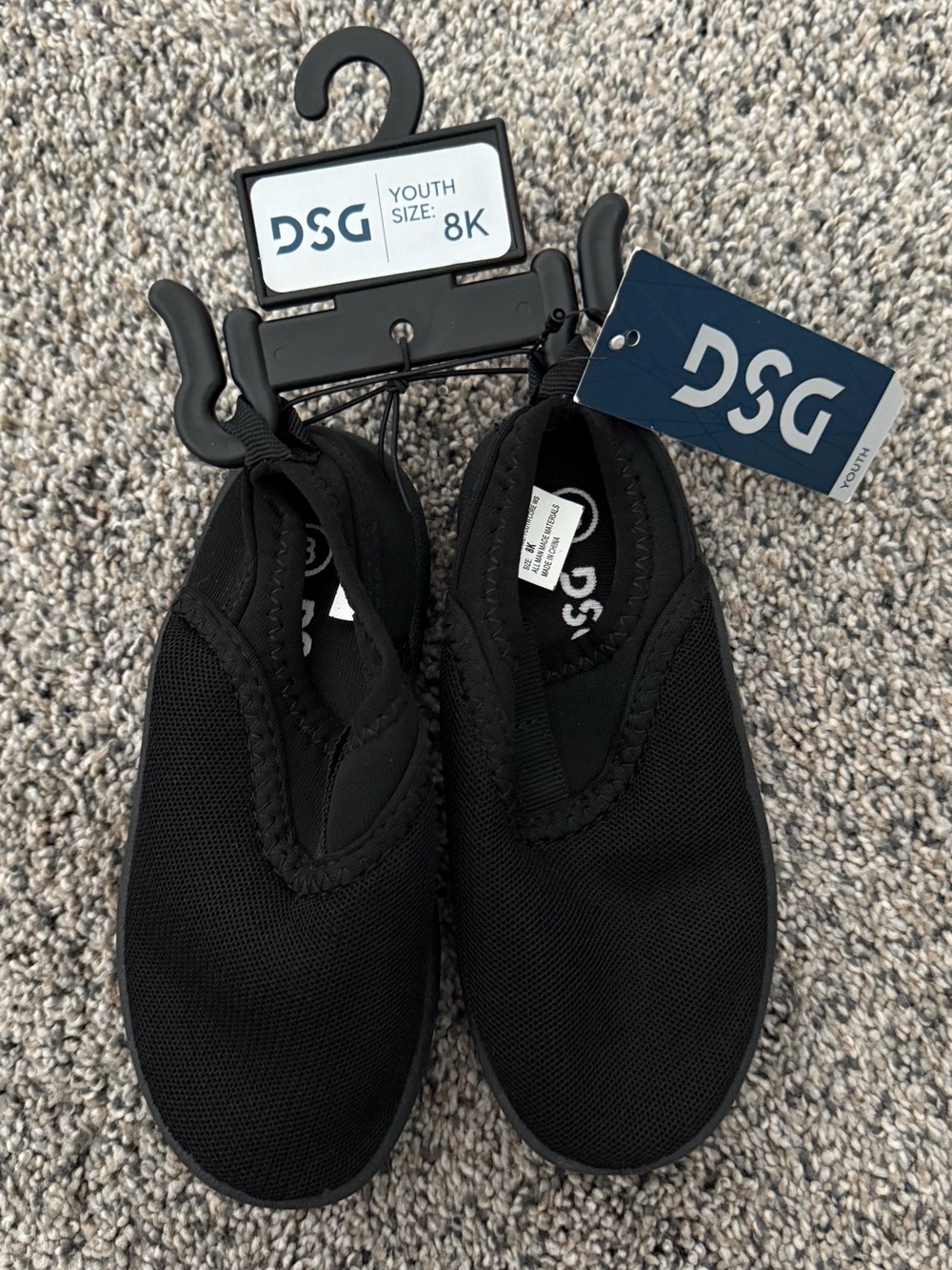 DSG Youth Black Slip-On Mesh Water Shoes